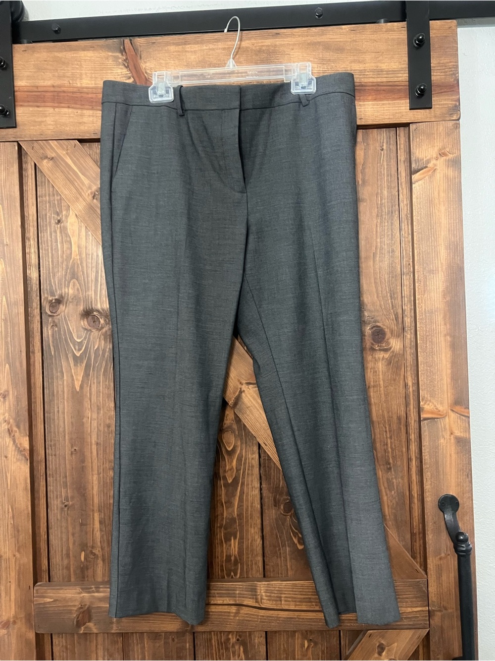 Ann Taylor Charcoal Straight-Leg Dress Trousers